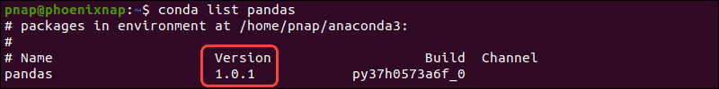 Check the Python Pandas version with Anaconda.