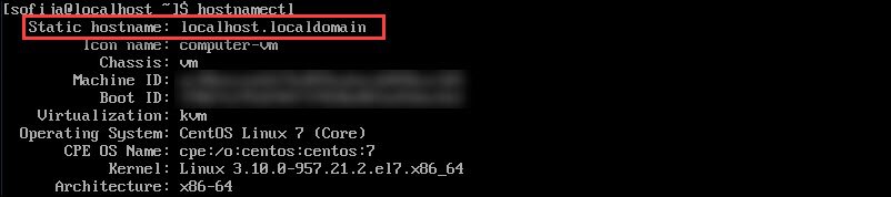 check static hostname on centos