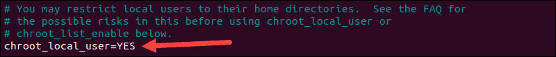 Command to limit users to their home directory.