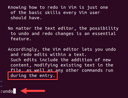 Command to undo the last Vim Vi change