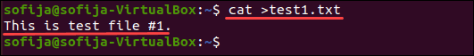 Create a new file using the cat command.