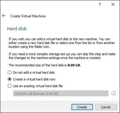 create a virtual hard disk