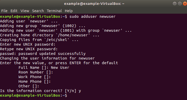 Creating a sudo user in Ubuntu