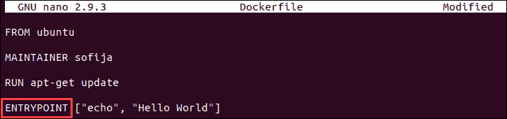 Dockerfile Entrypoint