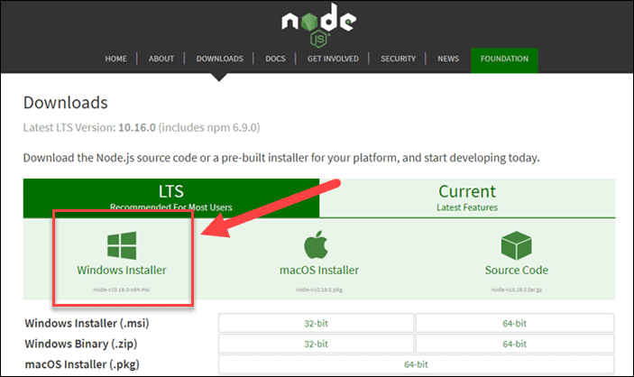 upgrade to node 11 windows