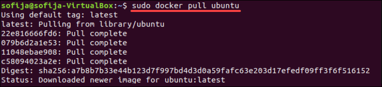 docker command to download ubuntu image