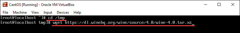 code for downloading wine on centos