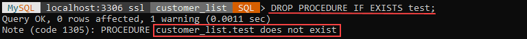 Drop (delete) a stored procedure if it exists.