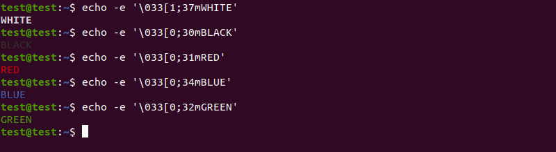 Changing output text color