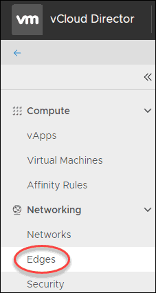 edge gateways configuration for vcloud