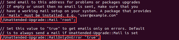 example of enabling email updates for security alerts 