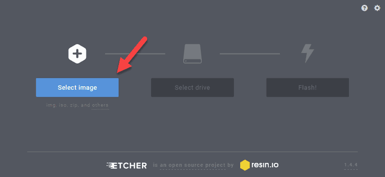 Etcher tool with select image button highlighted