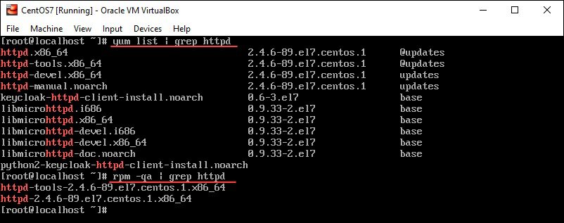 find package name in centos