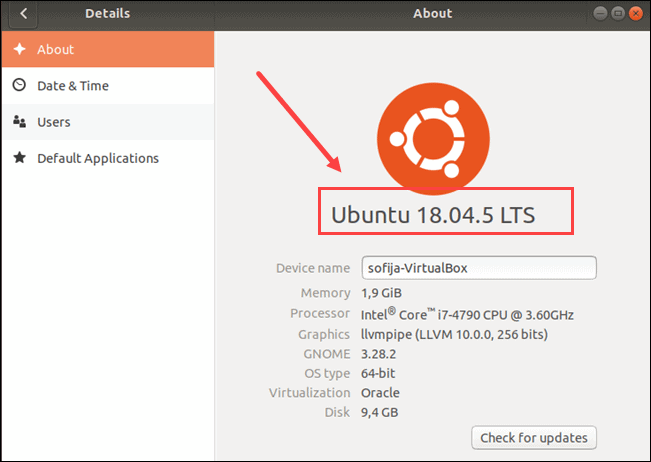 Find Ubuntu version from GUI.