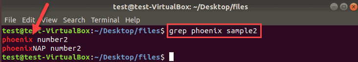  example of grep command words containing the string of characters you entered