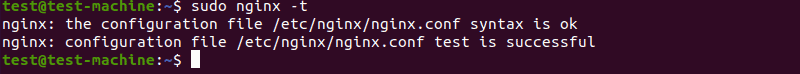 testing the Nginx configuration file