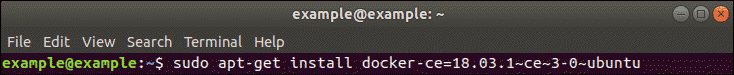 installation of a specific version of docker in terminal 