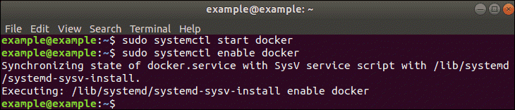 enable docker command, in terminal 