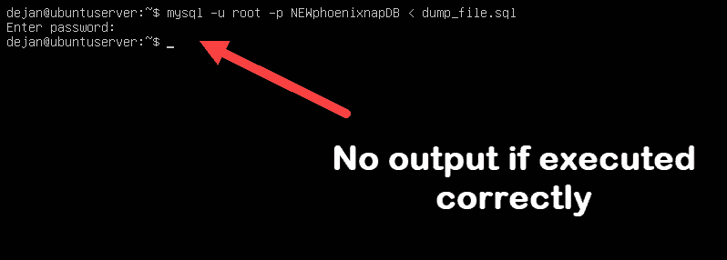 displaying no output