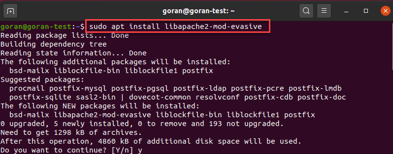 Installing mod_evasive on Ubuntu