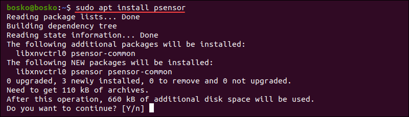 Install Psensor app on Ubuntu Linux.