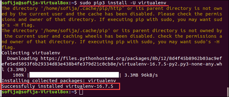 installation of virtualenv on ubuntu 18.04