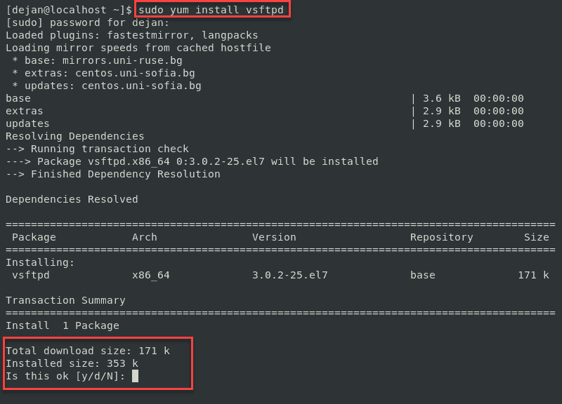 ftp configuration in rhel 7