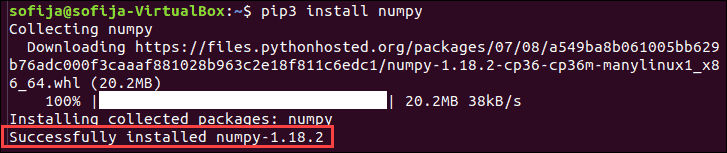 The command for installing NumPy with Python 3.