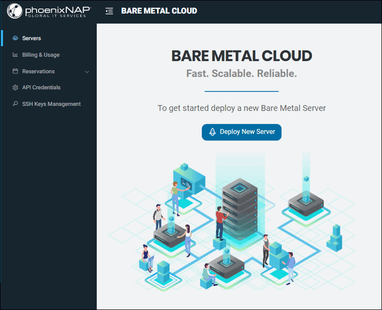 PNAP BMC Client Portal landing page.