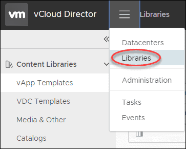 library management in vcloud director