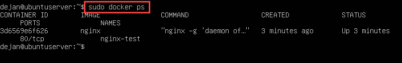 docker ps command to list all running docker containers