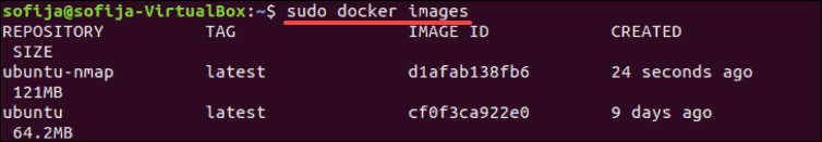 seee newly commited image in docker