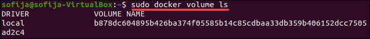 List Docker volumes.