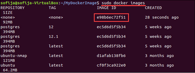 Find Docker image among locally listed images.