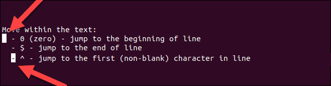 Move the the beginning of line in Vim.