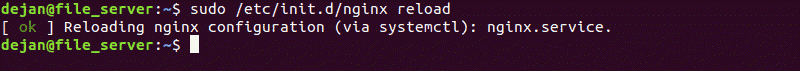 Reload Nginx with in-built Nginx reload command.