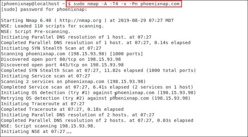 Overview of a nmap scan iAn Centos