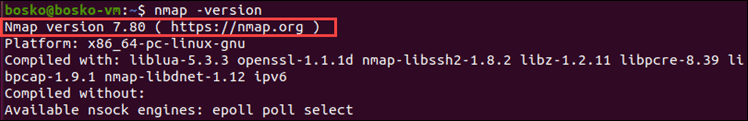 Check nmap version on Linux