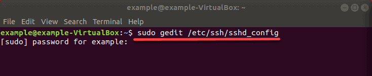 opening the SSH config file