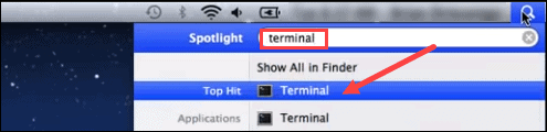 Open terminal on Mac.