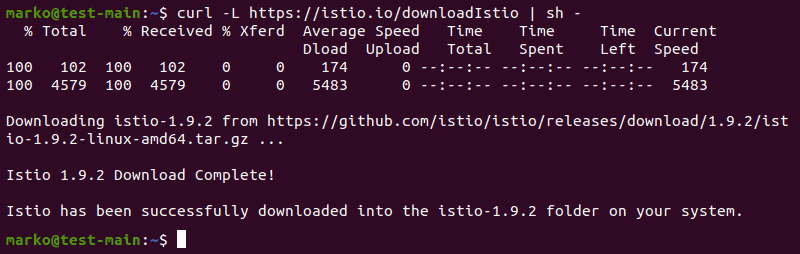 Downloading the latest Istio version using curl
