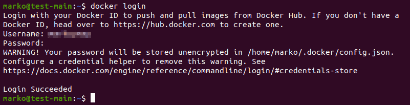 Loging into Docker from the command-line