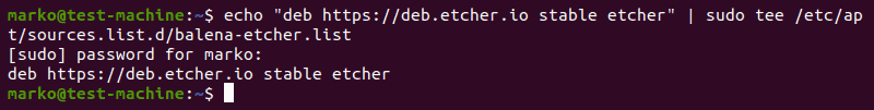Adding Etcher Debian repository