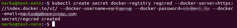 Creating a Docker registry secret in one line