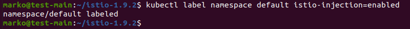 Enabling istio-injection by labelling the namespace using kubectl