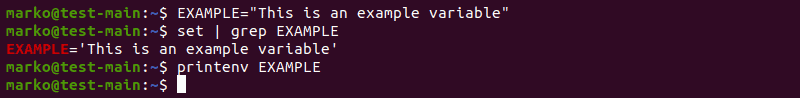 Setting a shell variable