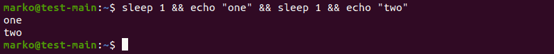 Introducing a one-second delay between command execution using the sleep command