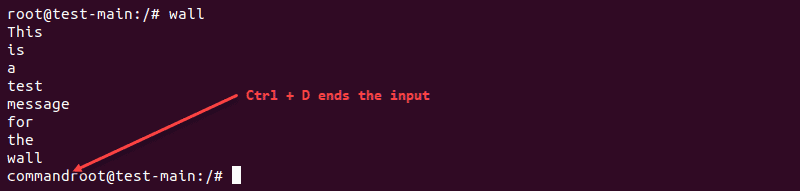 Sending a multiple-line message using the wall command