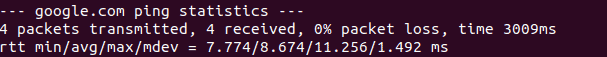 output of the linux ping command