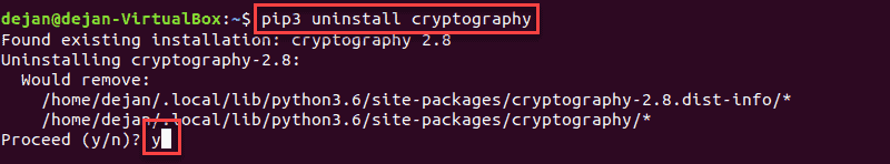 Uninstalling a pip package on Ubuntu 18.04.